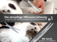 Fellschere aus Solingen Hundehaarschere 8 Zoll Made in Germany Haarschere gebogen mit einseitiger Mikroverzahnung - Rostfreier Edelstahl - Hundeschere fr die Fellpflege bei Hunden, Katzen, Haustieren