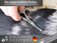 Solingen Fellschere Hunde Haarschere Pfotenschere 11,7 cm mit einseitiger Mikroverzahnung. Hundeschere mit gebogener Schnittflche fr die Fellpflege