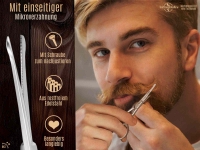Bartschere aus Solingen Made in Germany Schnurrbartschere 10,5 cm mit einseitiger Mikroverzahnung und abgerundeten Enden f�r die Pflege von Barthaaren und Nasenhaaren
