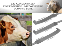 Hufmesser Set f�r Pferde mit 6 Wechselklingen und Etui