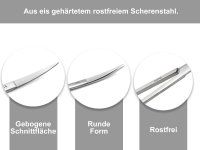 Bastelschere Papierschere Gebogene Universalschere aus rostfreiem Edelstahl 18 cm mit Spitzen Enden