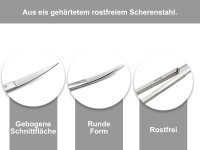 Gebogene Bastelschere Papierschere Spitz Universalschere aus Edelstahl 20 cm