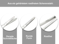 Abgerundete Bastelschere Papierschere Universalschere aus Edelstahl 14,5 cm mit runden Stumpfen Enden