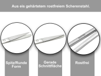 Bastelschere Papierschere Universalschere aus Edelstahl 13 cm Spitz und Abgerundet mit Stumpfen Enden
