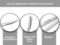 Gebogene Bastelschere Papierschere Universalschere aus Edelstahl 13 cm Spitz und Abgerundet mit Stumpfen Enden